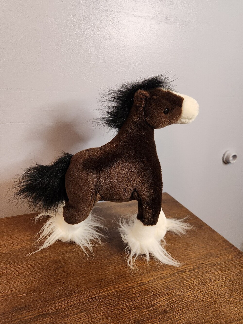 Gund Dale Clydesdale Horse Brown, White And Black Plush Stuffed Animal 10in